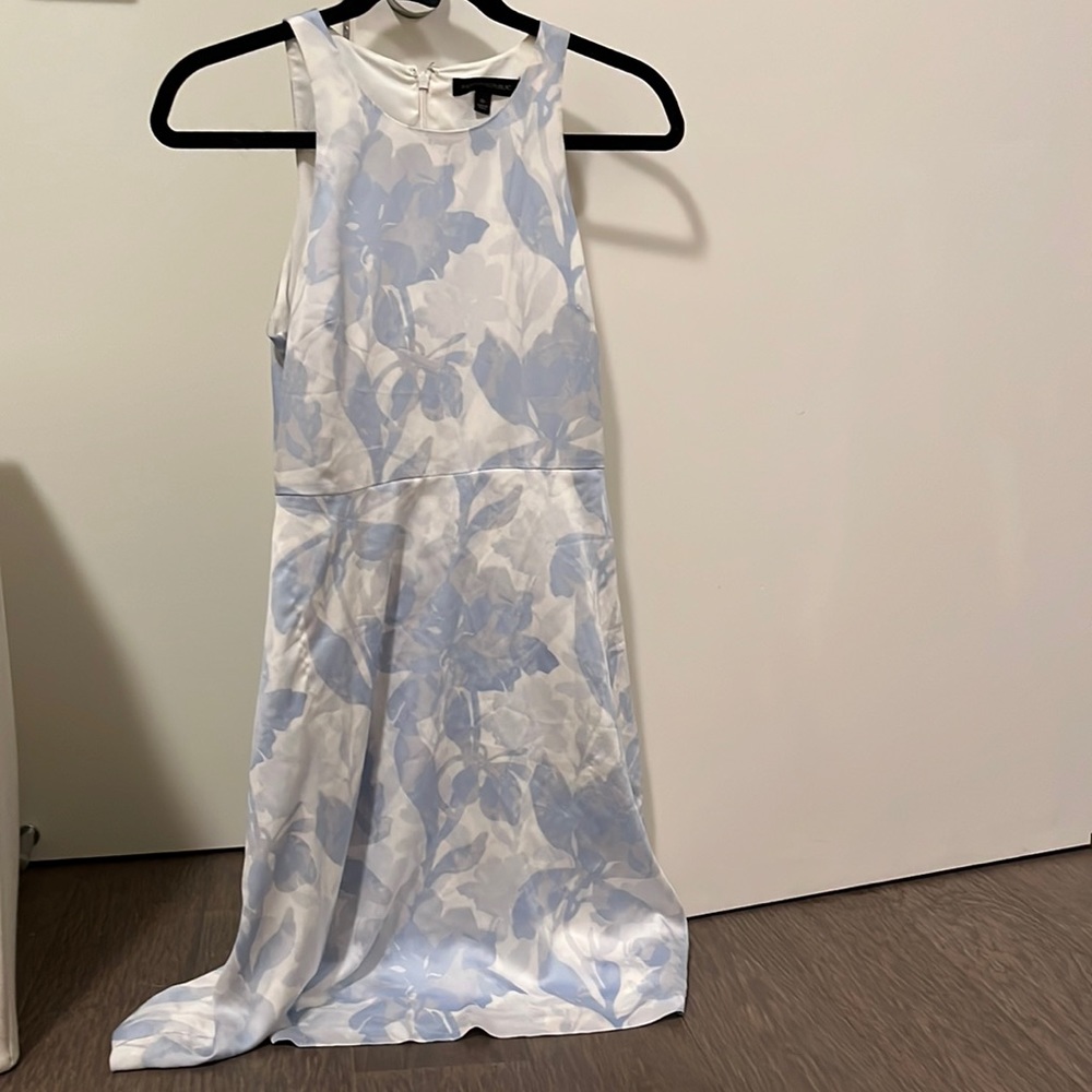 Soft touch blue and white midi dress